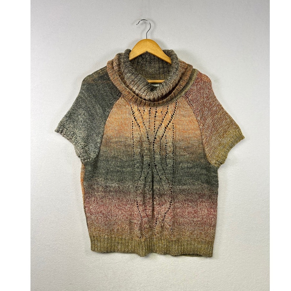 Vintage Dressbarn Unique Ombre Cowl Neck Short Sleeve Sweater Plus Size 1X
